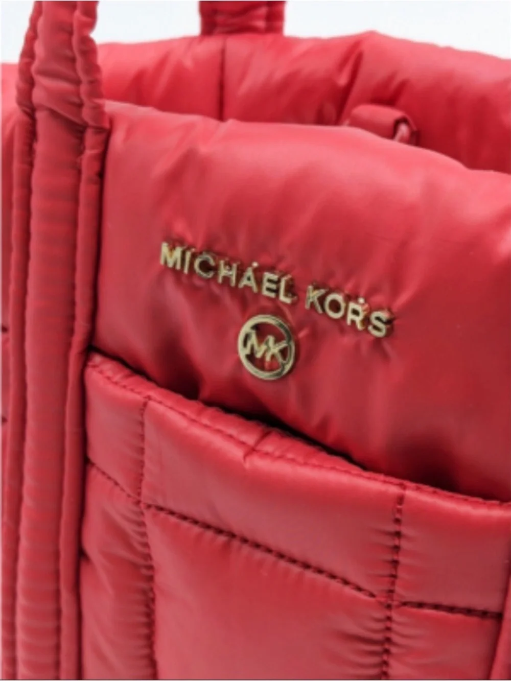 Michael Kors Quilted Small Red Tote Bag